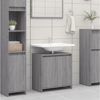 ARDEBO.de - Badschrank Grau Sonoma 60x33x61 cm Holzwerkstoff