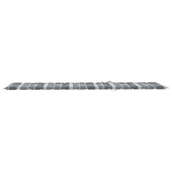 Sonnenliegen-Auflage Grau Karomuster 200x70x3 cm Oxford-Gewebe