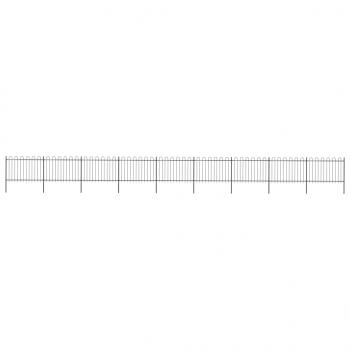 ARDEBO.de - Gartenzaun mit Bügel-Design Stahl 15,3 x 1,2 m Schwarz