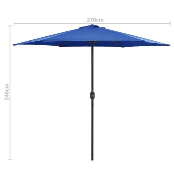 ARDEBO.de - Sonnenschirm mit Aluminium-Mast 270 x 246 cm Azurblau