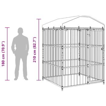 Outdoor-Hundezwinger mit Überdachung 150 x 150 x 200 cm