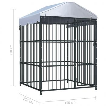 Outdoor-Hundezwinger mit Überdachung 150 x 150 x 200 cm