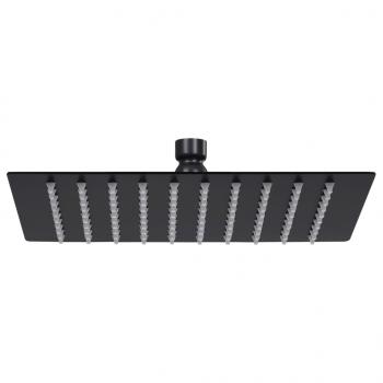 ARDEBO.de - Regenbrause Edelstahl 20x20 cm Quadrat Schwarz