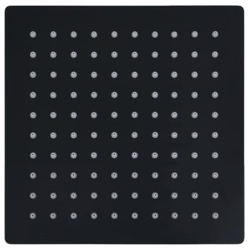 Regenbrause Edelstahl 20x20 cm Quadrat Schwarz