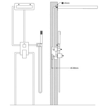 Duschsystem Edelstahl 201 Silbern