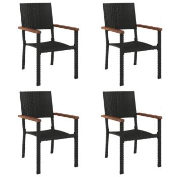 5-tlg. Garten-Essgruppe Schwarz Poly Rattan