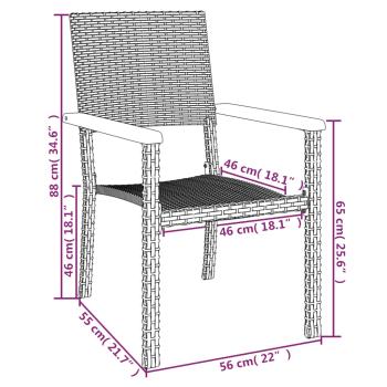 5-tlg. Garten-Essgruppe Schwarz Poly Rattan