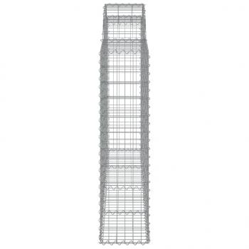 Gabionen mit Hochbogen 12Stk. 200x30x120/140cm Verzinktes Eisen