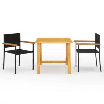ARDEBO.de - 3-tlg. Garten-Essgruppe Schwarz