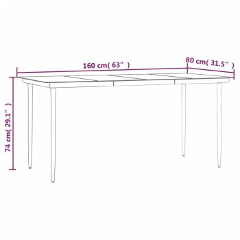 7-tlg. Garten-Essgruppe Schwarz Poly Rattan