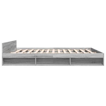 Bettgestell mit Schubladen Grau Sonoma 180x200cm Holzwerkstoff