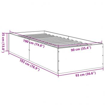 Bettgestell Schwarz 90x190 cm Holzwerkstoff