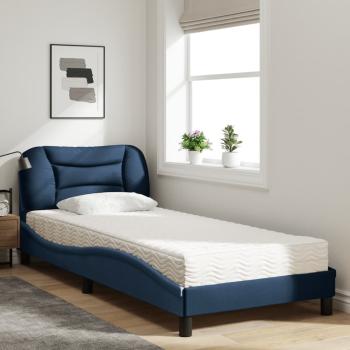 Bett mit Matratze Blau 90x190 cm Stoff