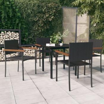 ARDEBO.de - 5-tlg. Garten-Essgruppe Schwarz