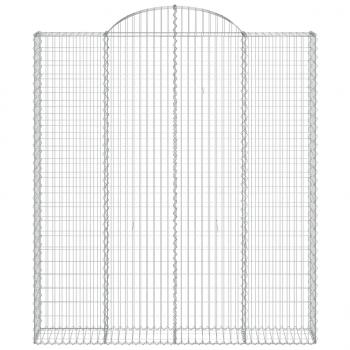Gabionen mit Hochbogen 3 Stk. 200x30x220/240cm Verzinktes Eisen