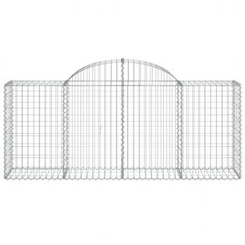 Gabionen mit Hochbogen 50 Stk. 200x50x80/100cm Verzinktes Eisen
