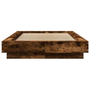 Bettgestell mit LED Räuchereiche 75x190 cm Holzwerkstoff