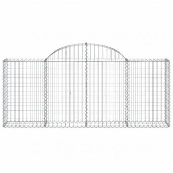 Gabionen mit Hochbogen 25 Stk. 200x30x80/100cm Verzinktes Eisen