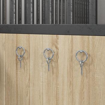 Anbinderinge mit Ösenschrauben 3 Stk. Silbern Stahl