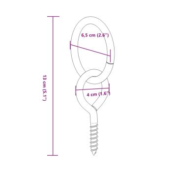 Anbinderinge mit Ösenschrauben 3 Stk. Silbern Stahl