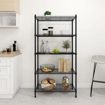 ARDEBO.de - Lagerregal mit 5 Böden 90x35x180 cm Schwarz 250 kg