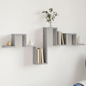 ARDEBO.de - Wandregal Grau Sonoma 104,5x10x43 cm Holzwerkstoff