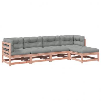 5-tlg. Garten-Sofagarnitur mit Kissen Massivholz Douglasie