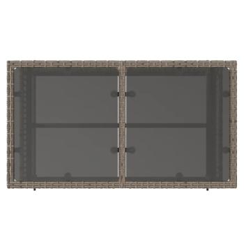 4-tlg. Garten-Sofagarnitur mit Kissen Grau Poly Rattan Glas
