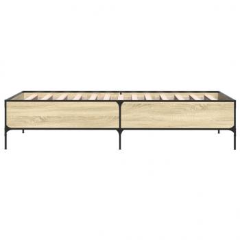 Bettgestell Sonoma-Eiche 90x200 cm Holzwerkstoff und Metall