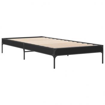 Bettgestell Schwarz 100x200 cm Holzwerkstoff und Metall