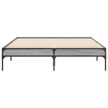 Bettgestell Grau Sonoma 120x200 cm Holzwerkstoff und Metall