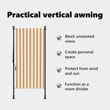 Außenrollo Orange und Weiß 100x270 cm Stoff und Stahl