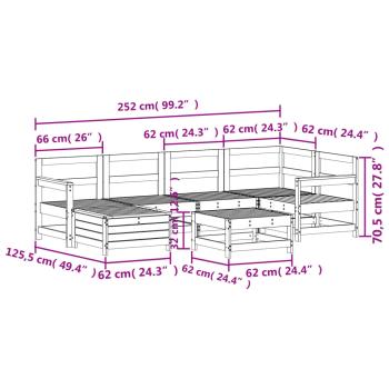 7-tlg. Garten-Sofagarnitur Kiefernholz Imprägniert