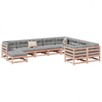 ARDEBO.de - 10-tlg. Garten-Sofagarnitur mit Kissen Massivholz Douglasie
