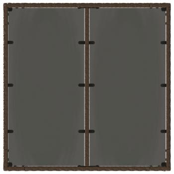 Gartentisch mit Glasplatte Braun 90x90x75 cm Poly Rattan