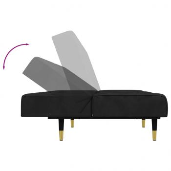 2-tlg. Sofagarnitur Schwarz Samt