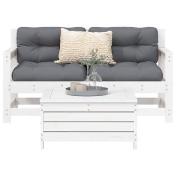 ARDEBO.de - 3-tlg. Garten-Sofagarnitur Weiß Massivholz Kiefer