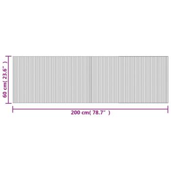 Teppich Rechteckig Grau 60x200 cm Bambus