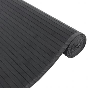 Teppich Rechteckig Schwarz 80x200 cm Bambus