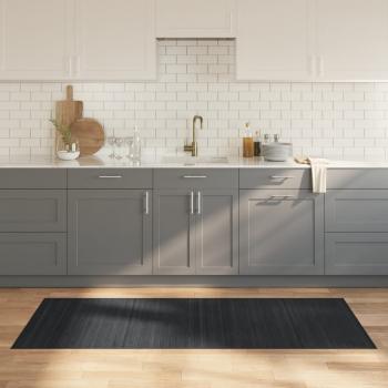 ARDEBO.de - Teppich Rechteckig Grau 80x200 cm Bambus