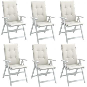 ARDEBO.de - Hochlehner-Auflagen 6 Stk. Melange Creme 120x50x4 cm Stoff