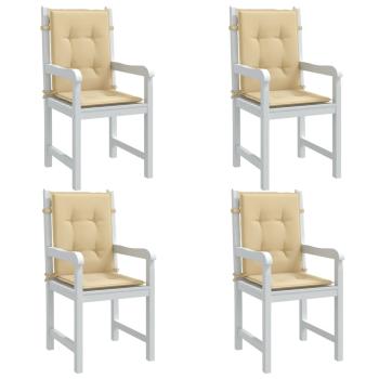 ARDEBO.de - Niedriglehner-Auflagen 4 Stk. Melange Beige 100x50x4 cm Stoff