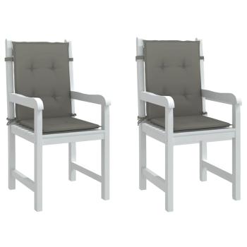 ARDEBO.de - Niedriglehner-Auflagen 2 Stk. Dunkelgrau 100x50x4 cm Stoff