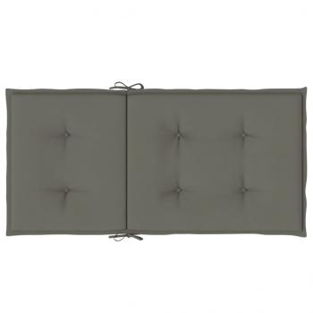 Niedriglehner-Auflagen 2 Stk. Dunkelgrau 100x50x4 cm Stoff