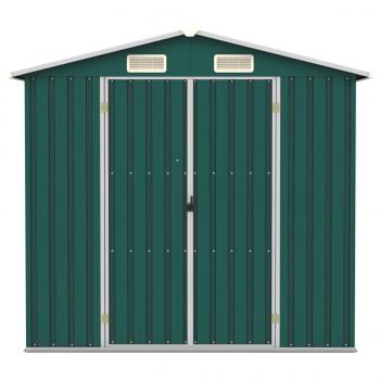 Gerätehaus Grün 205x129x183 cm Verzinkter Stahl
