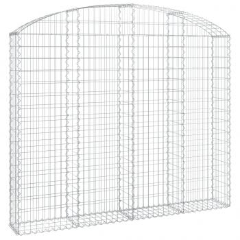 Gabione mit Hochbogen 200x30x160/180 cm Verzinktes Eisen
