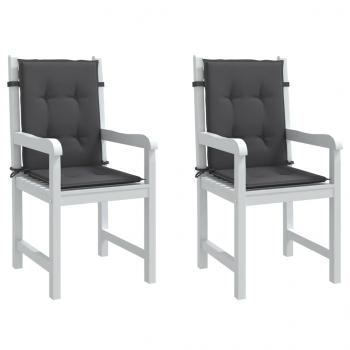 ARDEBO.de - Niedriglehner-Auflagen 2 Stk Melange Anthrazit 100x50x4cm Stoff