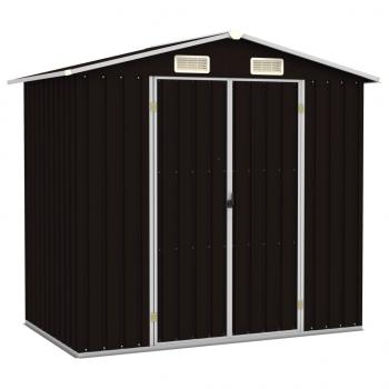 ARDEBO.de - Gerätehaus Braun 205x129x183 cm Verzinkter Stahl  