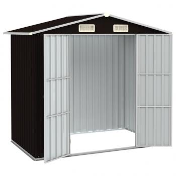 Gerätehaus Braun 205x129x183 cm Verzinkter Stahl  