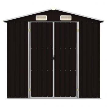 Gerätehaus Braun 205x129x183 cm Verzinkter Stahl  